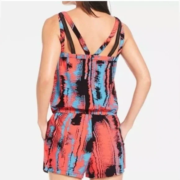 Fabletics Liza Heatwave Multicolor Sleeveless Romper- Size M - Picture 2 of 7